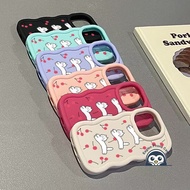 Cute Cat Cherry 3D Wave Phone Case For Realme Narzo N65 N63 N55 N53 70 70X 60 Pro 60X 50 50A 50i Pri
