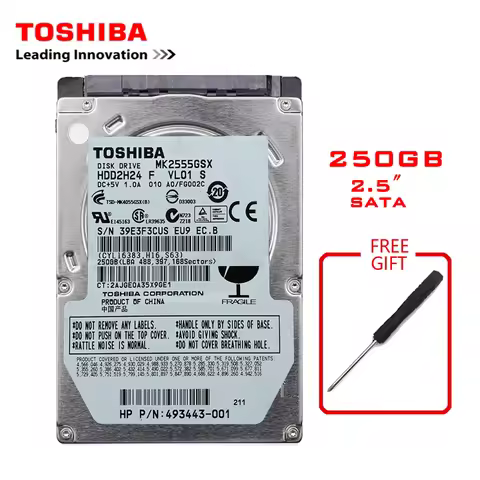 TOSHIBA Brand 250GB 2.5" SATA2 Laptop Notebook Internal 250G HDD Hard Disk Drive 150MB/s 2/8mb 5400-