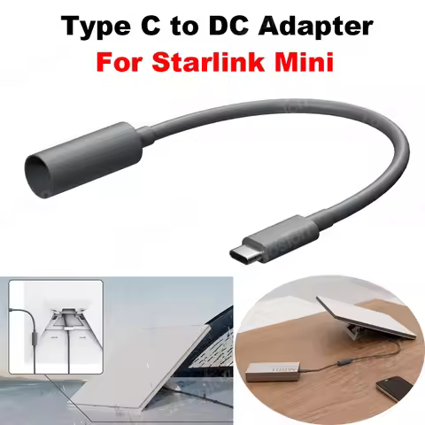 For Starlink Mini USB C Female to DC Male Waterproof Extension Cable Type C to DC Adapter 65W+PD Sou