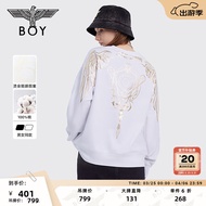 BOY LONDON【圣光权杖】烫金卫衣潮流春秋冬圆领情侣长袖上衣 N03023 白色 XS