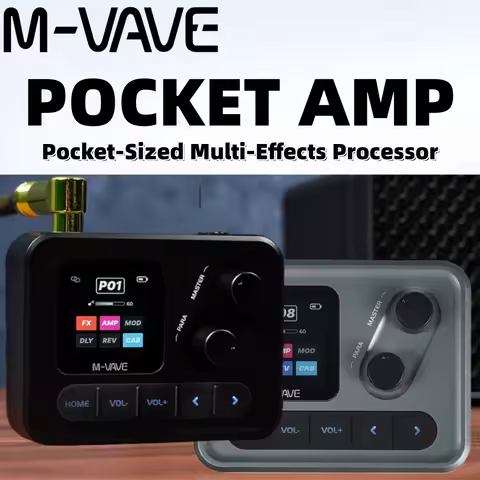 M-VAVE Pocket AMP Guitar Effects Processor/MIDI BT 6+1 FX Pedal IR Loader/20 AMP/CAB Sims/USB Audio/