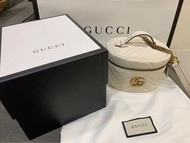 專櫃正品Gucci GG Marmont 白色迷你後背包 化妝包 化妝箱