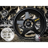 NK388 16 X 7.0JJ 4X100 Matt Black（292）