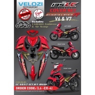 COVERSET YAMAHA LC LC135 V6 V7 EXCITER R RED MERAH MALIBU IRONMAN L6-ER-4 SIAP TANAM ORIGINAL VELOZI