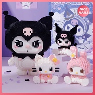 Kawaii Animal Children Building Block Assembled Toys Hellokitty Mymelody Cinnamoroll Kuromi Puzzle Dolls Model Ornament Toys