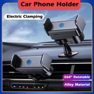 Car Phone Holder Electric Clamping Car Phone Mount Handphone Holder Air Vent and Dashboard 2 Ways In