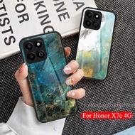 Case For Honor X7c 4G Honor X7C honroX7c X 7c X7 c X7c 4G 2024 Luxury Phone Case Marble Tempered Gla
