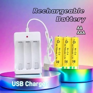 Universal Fast USB Plug Battery Charger 3 Slot For AA AAA Rechargeable Battery 700mah 1800mah