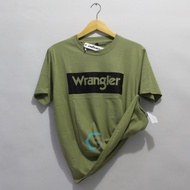 เสื้อยืด Wrangler นำเข้าชายเสื้อยืดสหรัฐอเมริกานำเข้าเสื้อยืดผู้ชาย/ผู้หญิงมะกอก