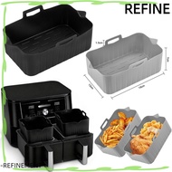 REFINEMENT Air Fryer Basket, Reusable Rectangle Air Fryer Baking Tray, Silicone Rectangle Basket Con