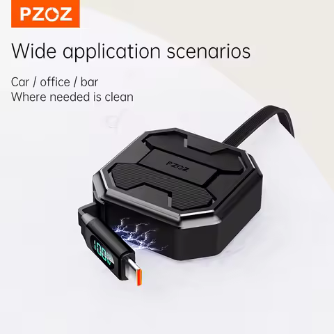PZOZ 100W C to C Retractable Cable USB to Type C Lightning Digital Display PD Fast Charging Cable Da