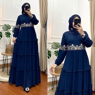 Nuriel Shop - Nura Collection Official - Baju Gamis Wanita Model Terbaru Bahan Ceruty - Bordir Naura