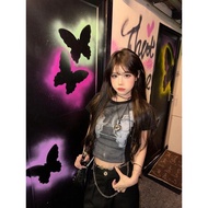 y2k y2k t-Shirt y2k Top Asian Culture Women's Clothing y2k Short-Sleeved Clothes Handsome Dopamine O