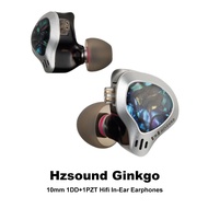 Hzsound Ginkgo 10mm 1DD+1PZT Hifi In-Ear Earphones IEM with 3 Switchable Tuning Nozzles and Detachab