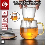 Gelas Cangkir Teh Dengan Penyaring Infuser Tea Cup Mug With Infuser
