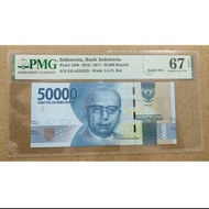 PMG 67 EPQ INDONESIA 50000 RUPIAH 2016 2017 DJUANDA PICK 159b Solid 3
