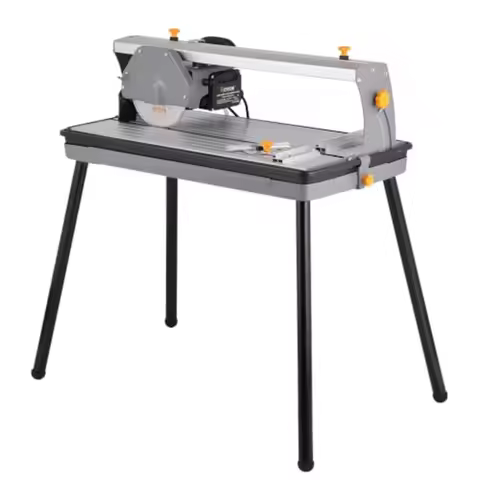 8-Inch Wet Tile Saw - 8A Benchtop Power Masonry Cutting Tool with Stand