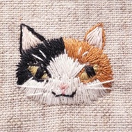 高級手工刺繡-貓臉歲月環保筷套(收納袋)