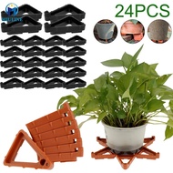 24 Pcs Plant Pot Feet Invisible Flower Pot Risers Triangle Pot Lifters Supports Stackable Potted Plant Stand Durable Flower Pot Rack SHOPTKC7702