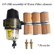 7 Pcs UF10K Fuel Filter Element UF-10K Water Separator Assembly with bowl For Yamaha Suzuki Tohatsu 