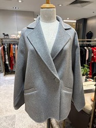 [清庫存!!!!!]【Max Mara】花灰色羊毛羊絨短版外套-34