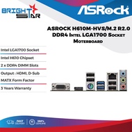 ASROCK H610M-HVS/M.2 R2.0 DDR4 Intel LGA1700 MATX Motherboard