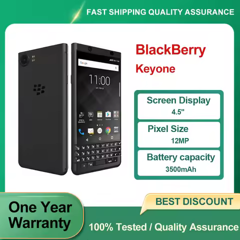 Original Blackberry Keyone 4G Mobile Phone 4.5'' 12MP 32GB 3GB RAM/64GB 4GB RAM Bluetooth Cellphone 