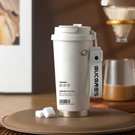 Simple Portable Coffee Cup Office Double Drinking Thermos Cup 316 Stainless Steel Straw Cup Househol