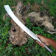 Golok Tebas Ladang Panjang Bahan Baja Per Asli Gagang Fulltang Finishing Putih - Bendo Golok 70cm Ga