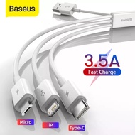 Baseus 3 in 1 USB Cable Micro+ Type+ iPhone Charger Cable 1.5m 3.5A For iPhone 13 Pro Max 12 Xiaomi 
