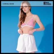 [coralique] High-Waisted Cuffed Pants White