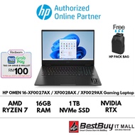 HP Omen 16 XF0027AX / XF0028AX / XF0029AX Gaming Laptop (R7-7840HS,1TB,16GB,RTX4050 / RTX4060 / RTX4070,16.1" QHD,W11)