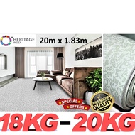 Tikar Getah 20m x 1.83m (6 kaki) Tebal 0.4mm PVC Vinyl Carpet Flooring Rug Mat Canopy Karpet Velvet Toto Khemah Kanopi