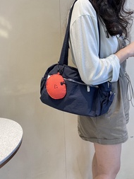 Shoulder Bag Handbag Japanese Soft Couch Minimalist Bowling Shoulder Bag Canvas Bag Women's New Ligh