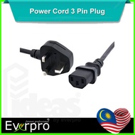 SIRIM Power Cord 3 Pin Plug Power Supply Cable Plug 13A Fuse Wayar