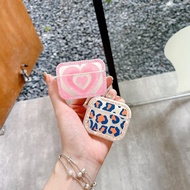 Suitable for Airpods 2 Airpods Pro Airpods Pro2 Airpods 3 Fashion Cute Transparent Love Leopard Earphone Protection Case