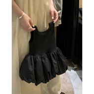 H95 Tiny Winy - Black dress Sleeveless Cross belt for girls