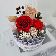 永生花鈔票蛋糕 有錢花 母親節 父親節 情人節 生日蛋糕