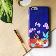 樹蔭下的兩隻花貓(藍色). 磨砂硬殼(HTC, Samsung,Sony, LG,iPhone 客製手機殼)