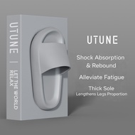 UTUNE 4.5CM Thick Sole Slippers for Men Soft Platform Home Shoes Men Outdoor Summer EVA Non-slip