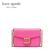 Kate Spade New York กระเป๋าสะพายข้างรุ่น Katy Textured Leather Flap Chain Crossbody KA026 651 สีชมพู