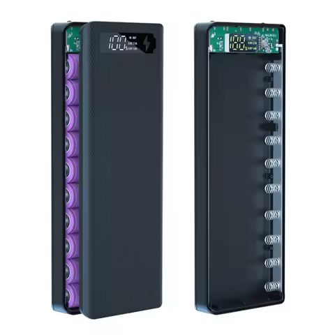 Quick Charge QC3.0 DIY 10 x 18650 Battery Power Bank Case Portable Battery Storage Box Powerbank Hol