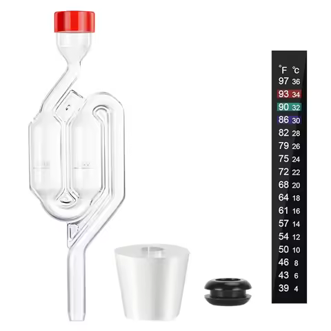 S-Shape Fermenter Airlock Kit,Homebrew Bubble Airlock Carboy Stopper,Brewing Seal Valve with Grommet