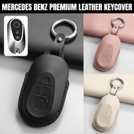 Mercedes Benz C E S A Class CLA SLA GLA GLB GLC EQE EQS Premium Leather Car Key Cover Car Key Case