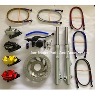 HONDA WAVE125 W125 FRONT FORK SET FORK DEPAN MASTER PUMP ATAS FRONT CALIPER FRONT BRAKE HOSE FRONT DISC PLATE DEPAN