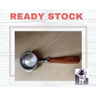 Premium Bottomless Portafilter 58mm Stainless Wooden Holder