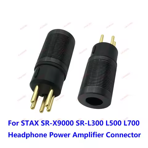 1Pcs Gold Plated Copper Long 5Pin Earphone Power Amplifier Plug for STAX SR-X9000 SR-L300 L500 L700 