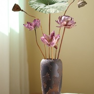 New Chinese Lotus Dried Flower Bouquet Real Flower Living Room Decoration Lotus Leaf Lotus Feel Deco