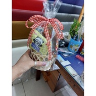 PARCEL BASKET + RIBBON + PLASTIC WRAPPING parcel basket/ hamper basket/ rattan basket/