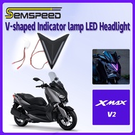 【SEMSPEED】For Yamaha XMAX v2 XMAX250 XMAX300 2023-2024 Motorcycle V-shaped Front face light Headlight Headlamp LED